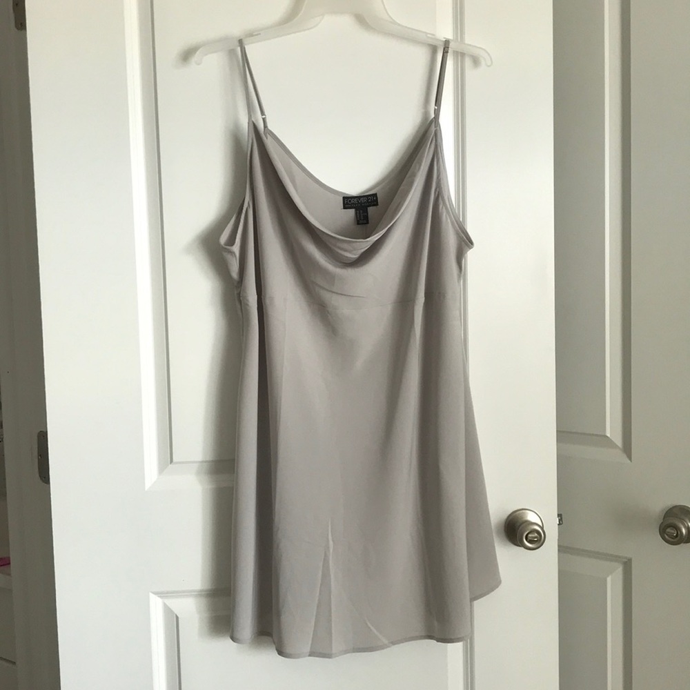 Forever 21 cowl neck slip dress - light grey NEW